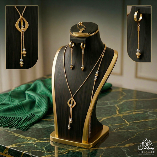 طقم أورورا (Aurora) الساحر | مزيج الذهبي والفضي لإطلالة استثنائية ✨