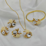 Parure floura 4 pcs | 🌸 طقم مجوهرات أنثوي راقي (4 قطع)